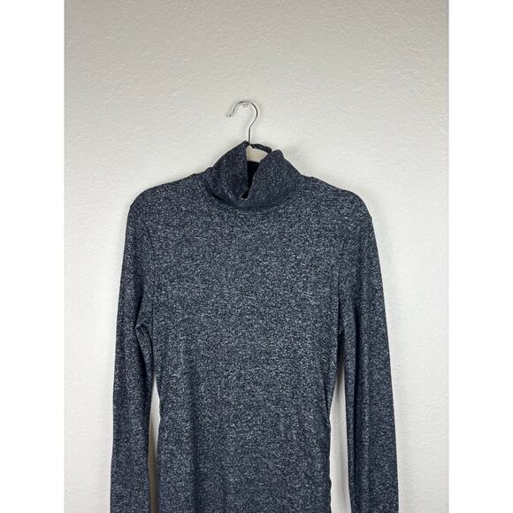 Athleta Malaga Turtleneck Ruched Gray Heathered Sweater Knit Dress Size Small - Picture 13 of 13
